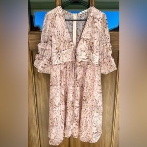 Women's Chiffon Floral‎ Tie Midi Dress Size Medium